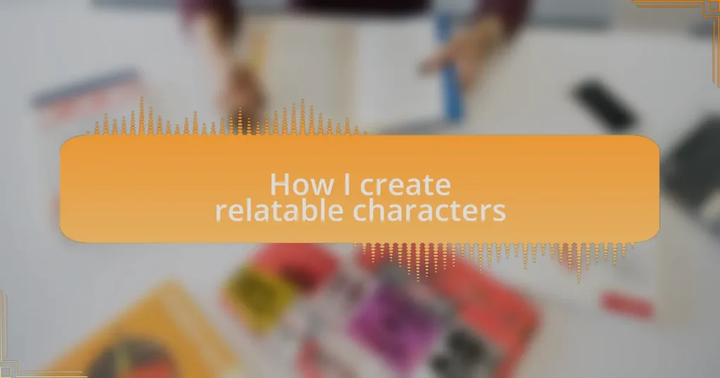 How I create relatable characters