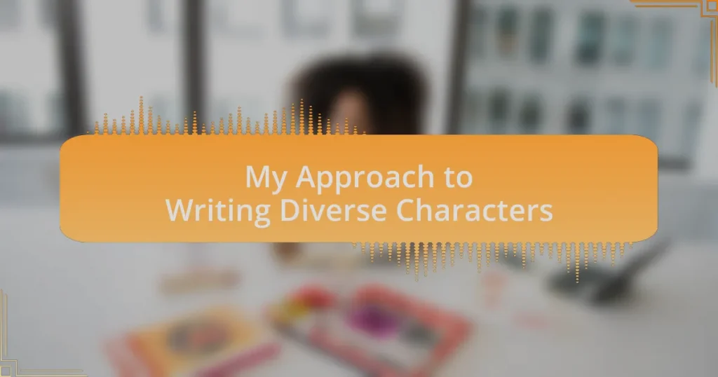 My Approach to Writing Diverse Characters