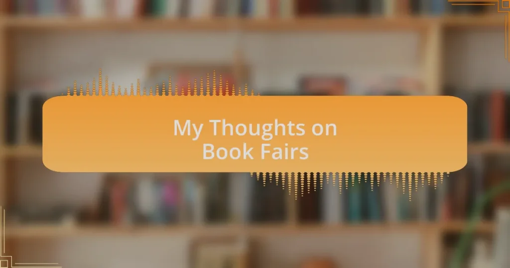 My Thoughts on Book Fairs