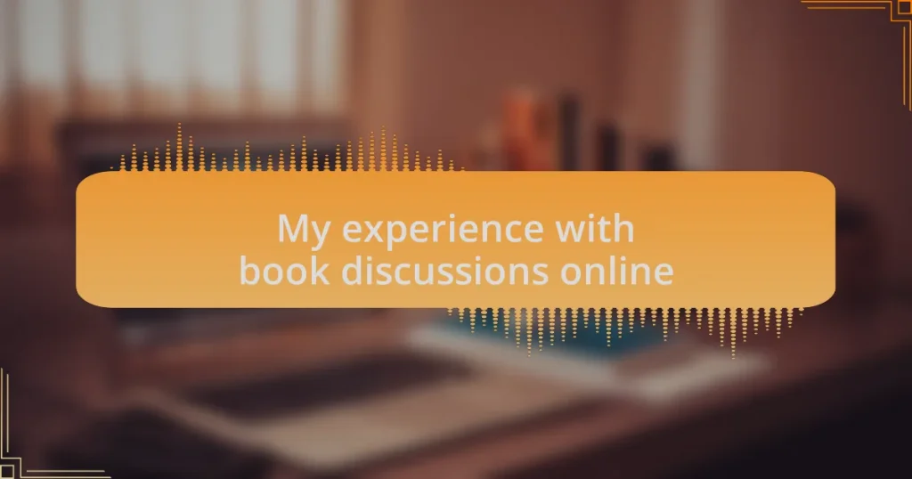 My experience with book discussions online