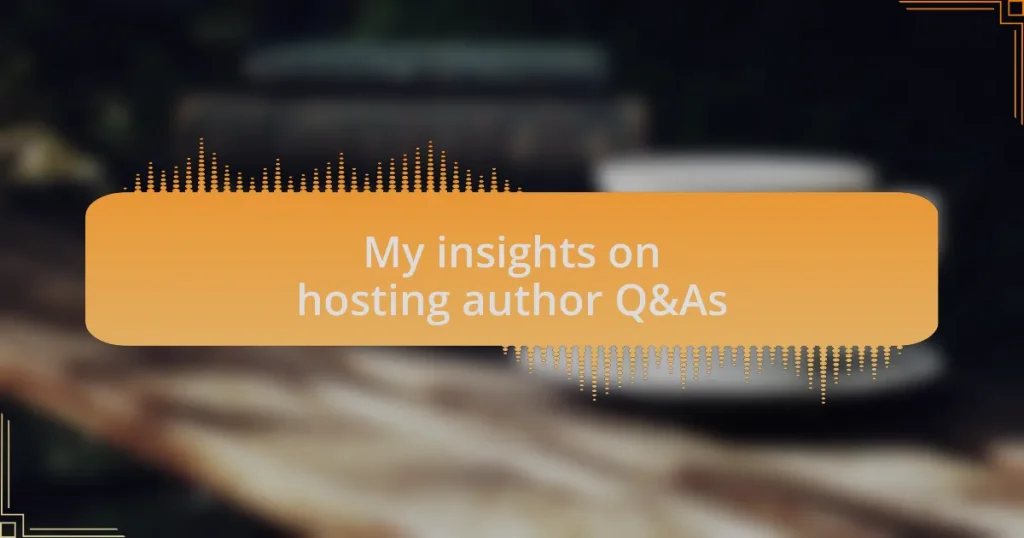 My insights on hosting author Q&As