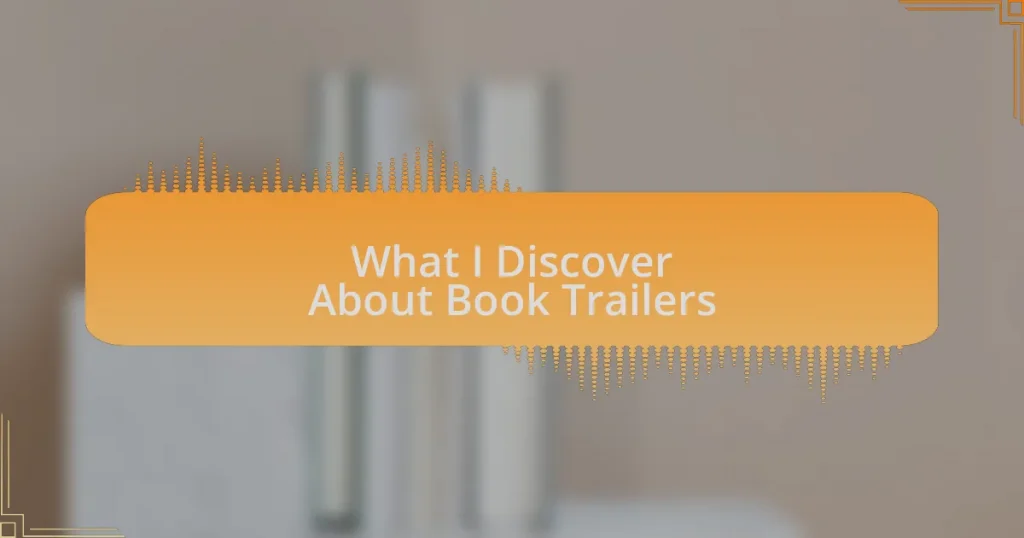 What I Discover About Book Trailers
